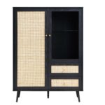 Rattan Bar Cabinet in Black Finish - Image 3