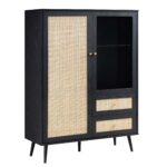Rattan Bar Cabinet in Black Finish - Image 10