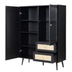 Rattan Bar Cabinet in Black Finish - Image 9