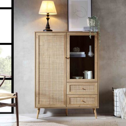 Rattan Bar Cabinet in Natural Finish