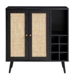 Rattan Bar Cabinet in Black Finish - Image 7