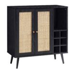 Rattan Bar Cabinet in Black Finish - Image 8