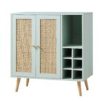 Rattan Bar Cabinet in Mint Finish - Image 8