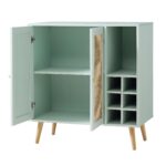 Rattan Bar Cabinet in Mint Finish - Image 9
