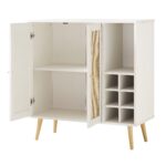 Rattan Bar Cabinet in White Finish - Image 6