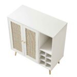 Rattan Bar Cabinet in White Finish - Image 4