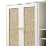 Rattan Bar Cabinet in White Finish - Image 9