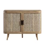 Curved Rattan 2-Door Small Sideboard – Natural Cane Finish - Image 13