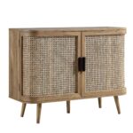 Curved Rattan 2-Door Small Sideboard – Natural Cane Finish - Image 14