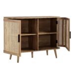 Curved Rattan 2-Door Small Sideboard – Natural Cane Finish - Image 12