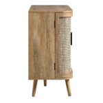 Curved Rattan 2-Door Small Sideboard – Natural Cane Finish - Image 11