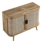 Curved Rattan 2-Door Small Sideboard – Natural Cane Finish - Image 10