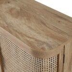 Curved Rattan 2-Door Small Sideboard – Natural Cane Finish - Image 6