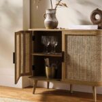 Curved Rattan 2-Door Small Sideboard – Natural Cane Finish - Image 3