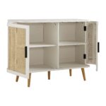 Curved Rattan 2-Door Small Sideboard – Elegant White Finish - Image 5