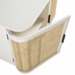 Curved Rattan 2-Door Small Sideboard – Elegant White Finish - Image 11