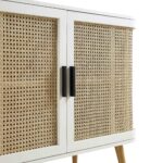 Curved Rattan 2-Door Small Sideboard – Elegant White Finish - Image 10