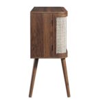 Curved Rattan 2-Door Buffet Sideboard in Walnut Finish - Image 12