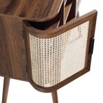 Curved Rattan 2-Door Buffet Sideboard in Walnut Finish - Image 10