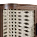 Curved Rattan 2-Door Buffet Sideboard in Walnut Finish - Image 8