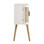 Curved Rattan 2-Door Buffet Sideboard in White Finish - Image 10