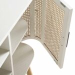 Curved Rattan 2-Door Buffet Sideboard in White Finish - Image 7