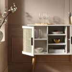 Curved Rattan 2-Door Buffet Sideboard in White Finish - Image 6