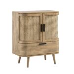 Curved Rattan 1-Drawer Small Sideboard – Natural Cane Finish - Image 10