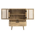 Curved Rattan 1-Drawer Small Sideboard – Natural Cane Finish - Image 9