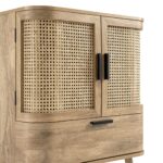 Curved Rattan 1-Drawer Small Sideboard – Natural Cane Finish - Image 5