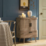 Curved Rattan 1-Drawer Small Sideboard – Natural Cane Finish - Image 16