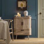 Curved Rattan 1-Drawer Small Sideboard – Natural Cane Finish