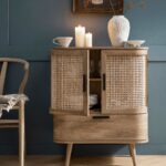 Curved Rattan 1-Drawer Small Sideboard – Natural Cane Finish - Image 2