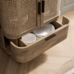 Curved Rattan 1-Drawer Small Sideboard – Natural Cane Finish - Image 12