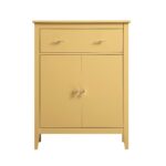 Small Sideboard with Drawer – Yellow Rattan Accent - Image 9