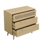 Rattan Chest of 3 Drawers – Natural Colour - Image 3