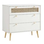 Rattan Chest of 3 Drawers – White - Image 8