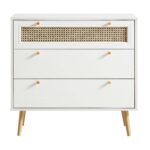 Rattan Chest of 3 Drawers – White - Image 5