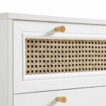 Rattan Chest of 3 Drawers – White - Image 3