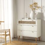 Rattan Chest of 3 Drawers – White - Image 2