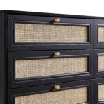 Rattan Chest of 6 Drawers – Black - Image 6