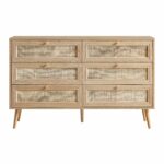 Rattan Chest of 6 Drawers – Natural - Image 4