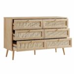 Rattan Chest of 6 Drawers – Natural - Image 5