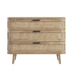 Curved Rattan Chest of 3 Drawers – Natural - Image 7