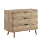 Curved Rattan Chest of 3 Drawers – Natural - Image 4