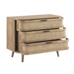 Curved Rattan Chest of 3 Drawers – Natural - Image 12