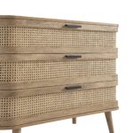 Curved Rattan Chest of 3 Drawers – Natural - Image 8