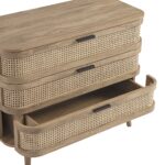Curved Rattan Chest of 3 Drawers – Natural - Image 9