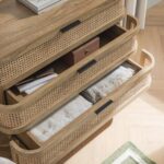Curved Rattan Chest of 3 Drawers – Natural - Image 6
