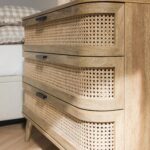 Curved Rattan Chest of 3 Drawers – Natural - Image 3